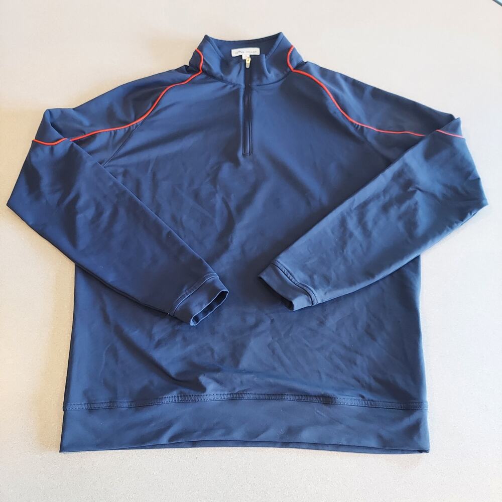 Peter Millar Sweatshirt Mens Small Blue Quarter Zip Pullover Golf Casual